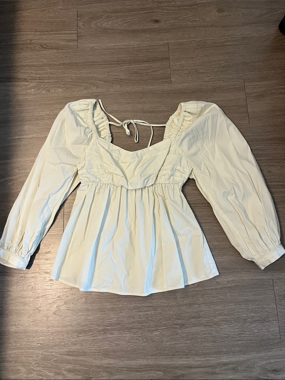 100% cotton Puff-Sleeve Peasant Top